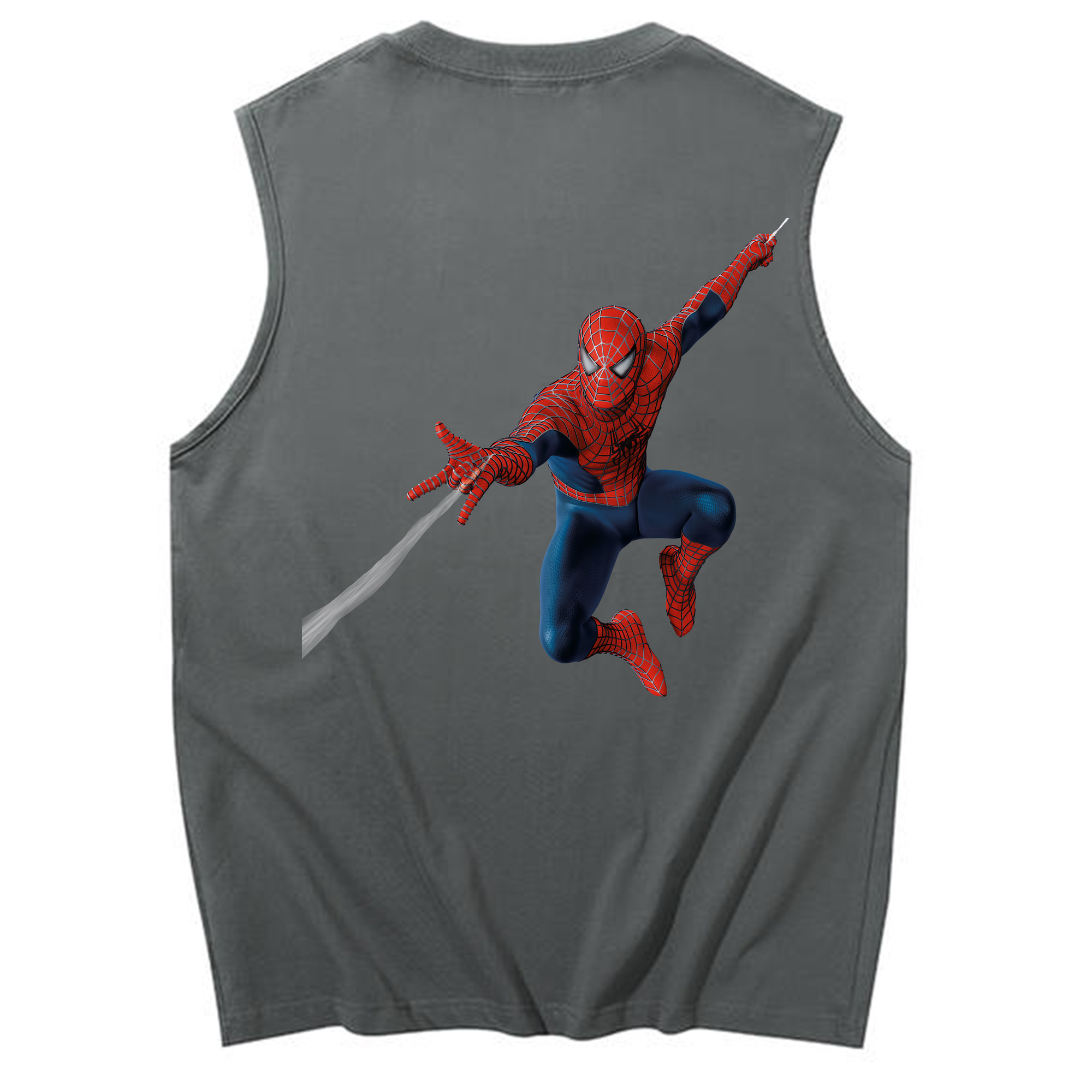 （画像用） Spider Man スパイダーマン コットン100％タンクトップ（背面プリント）
